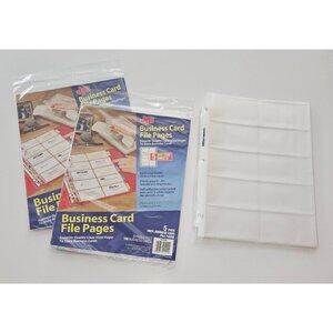 Business Card File Pages Lot (2 sealed pkgs JM Centis/25 Sheets Office Depot)